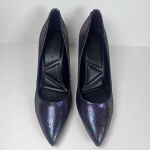 KARL LAGERFELD PARIS Women's Royale Pointed Toe High-Heel Pump Glitter Sz 8.5